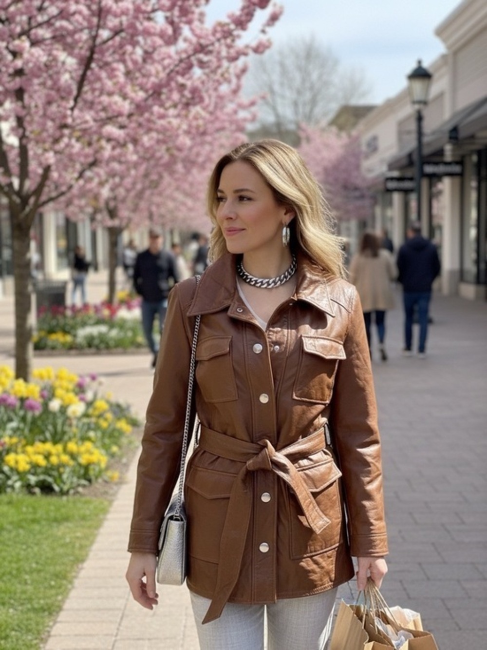 MANGO MNG Saharian Sheepskin Leather Jacket - Macy's Light Lined XS/SM MSRP $280